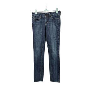 Article of Society Womens Blue Denim Jeans Ankle Slim Dark Wash Mid Rise Size 26